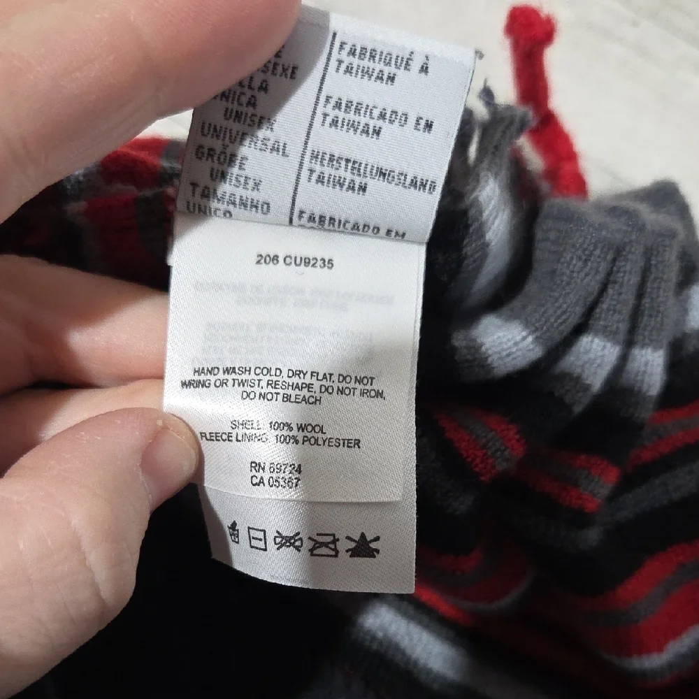 Columbia Red and Gray Striped Knit Hat